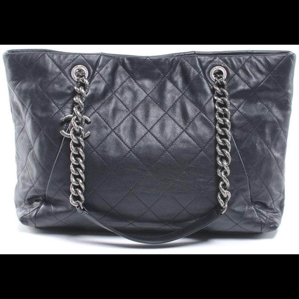 💎CHANEL LEATHER TOTE COCO PLEADS